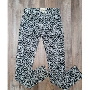 Ralph Lauren Denim & Supply Cream / Blue Patterned Corduroy Skinny Bottom Pants